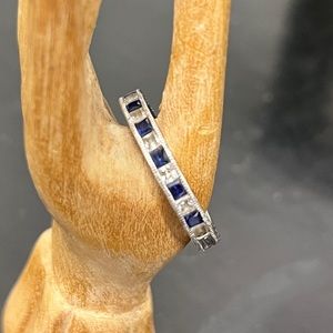 Tacori 925 Blue Stone Band Ring Size 7
